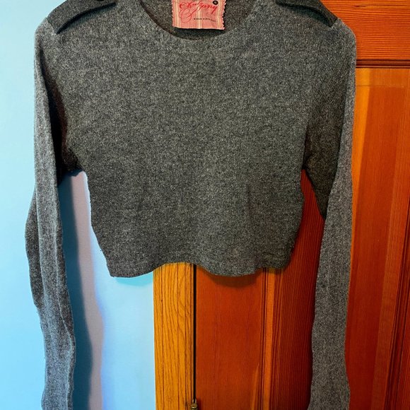 Small Gray Cropped Sweater by Chulo Pony - Picture 1 of 6